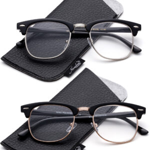 Classic Half Frame Clear Lens Glasses